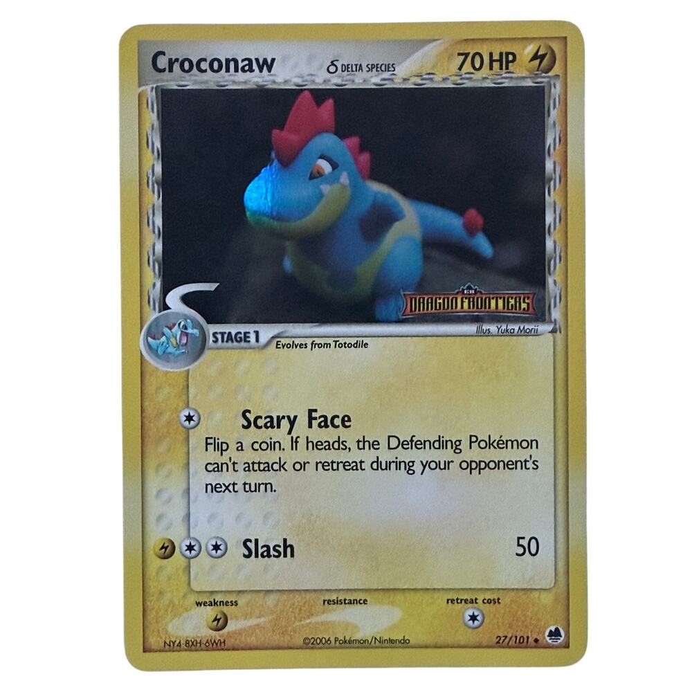 Pokémon TCG Croconaw 27/101 EX Dragon Frontiers 2006 Reverse Holo Stamped MP-LP